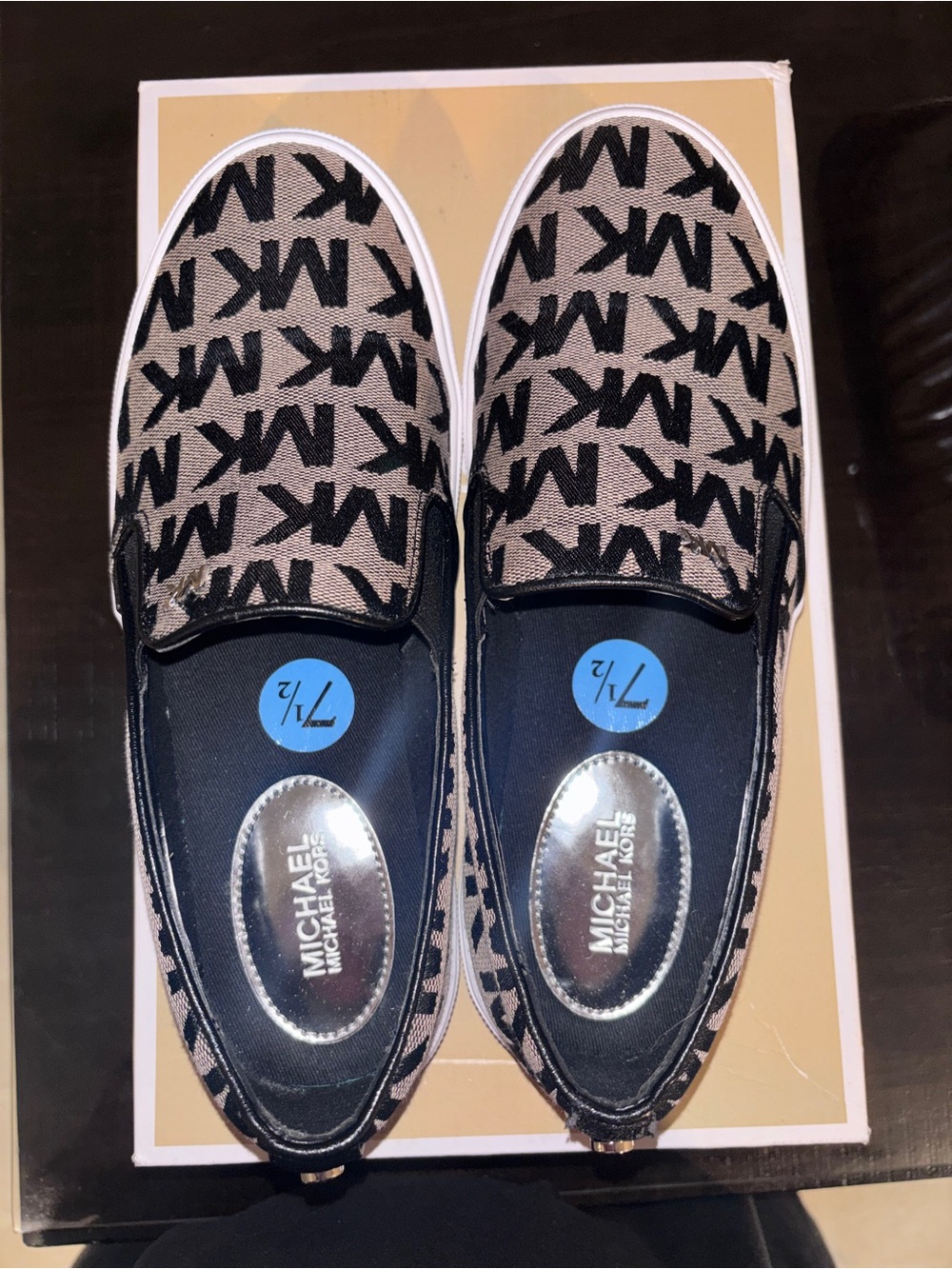 Michael Kors Black Logo Slip-Ons